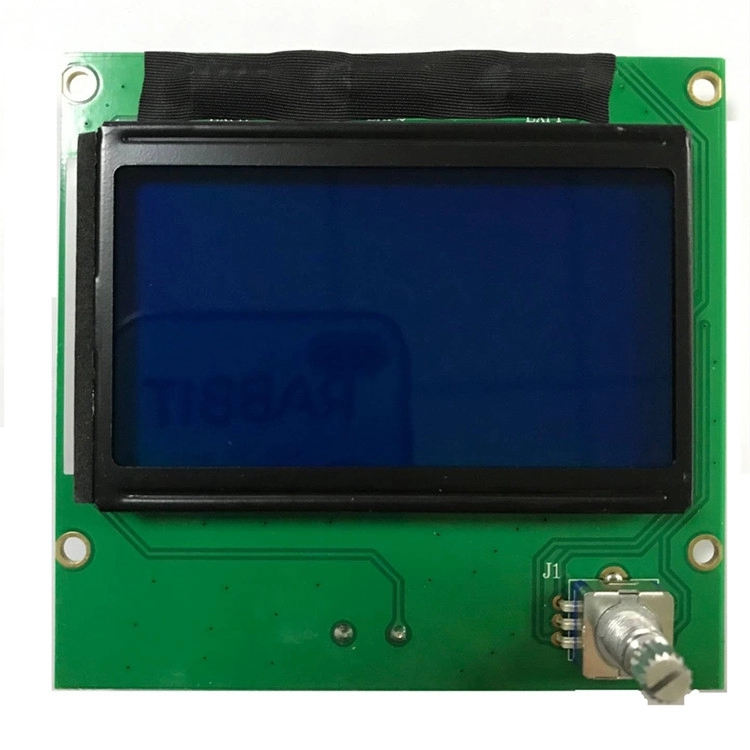 Pantalla LCD monocromática negativa transmisiva STN de 3.2 '' muestra gráfico con fondo azul